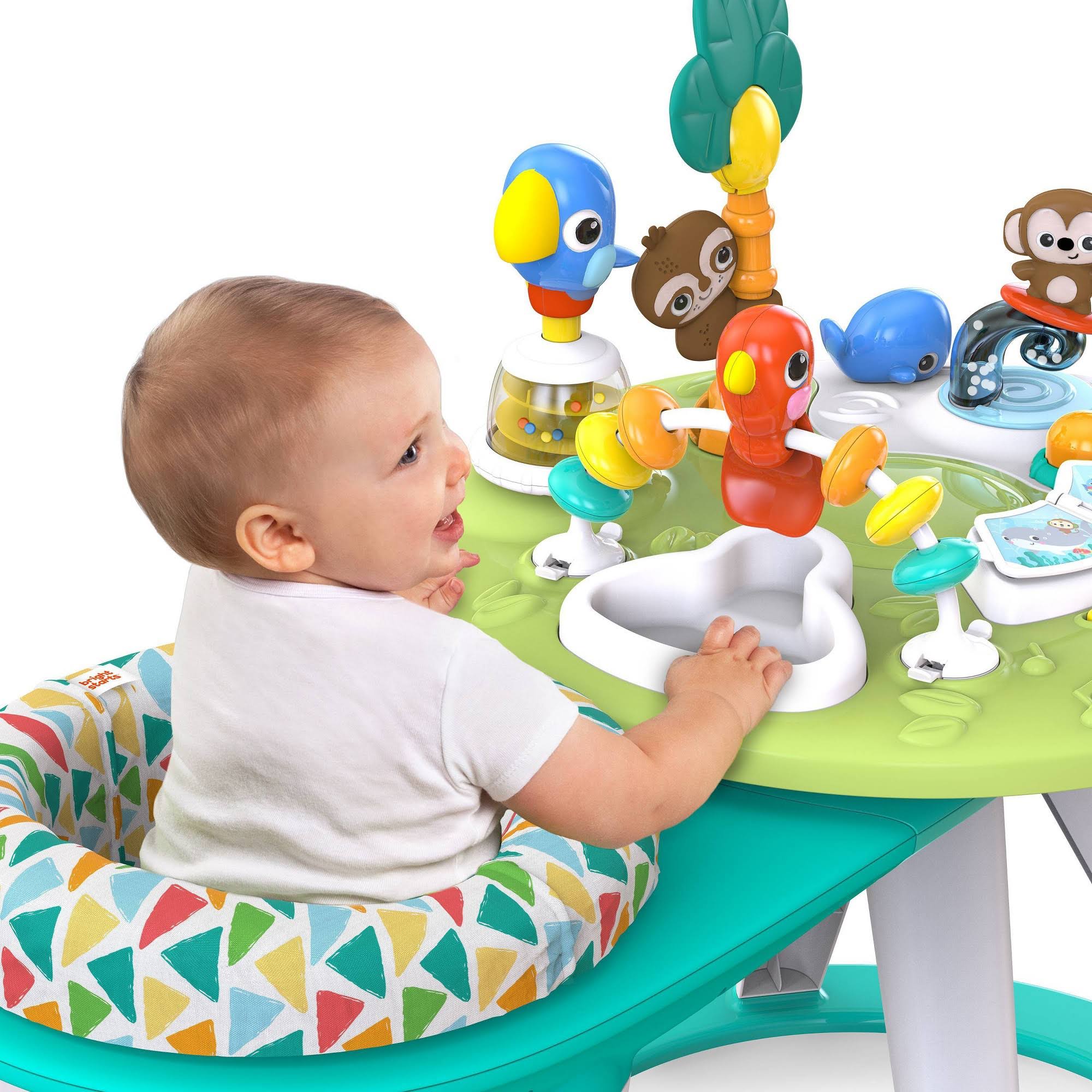Bright Starts Around We Go 2-in-1 Walk-Around Activity Center u0026 Table, Tropic Cool