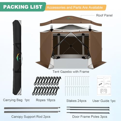 COBIZI 12x12ft Pop up Gazebo Screen Tent Screen House for Camping, Camping Outdoor Screened Gazebo, Canopy Tent