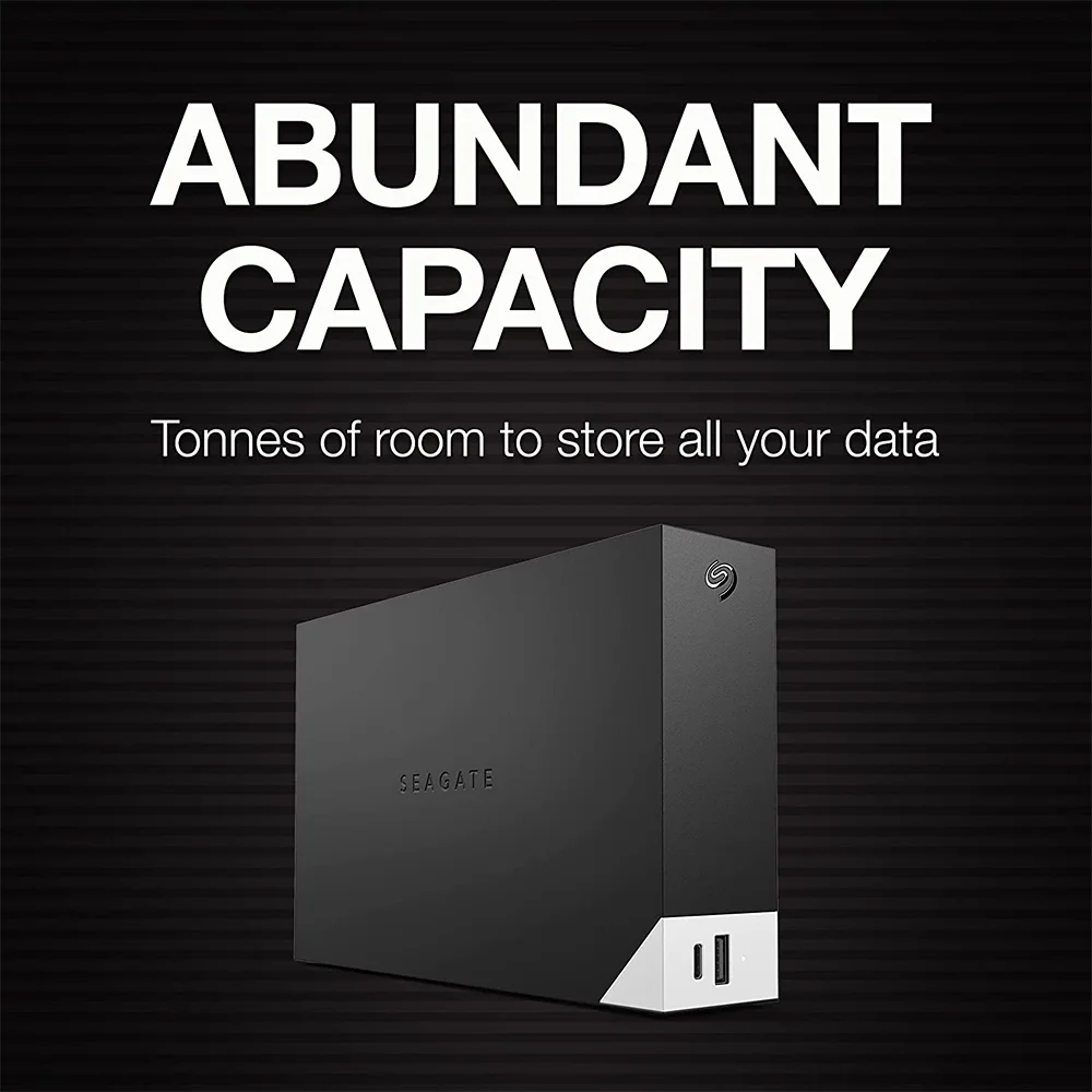 Seagate One Touch Hub 14TB External USB-C and USB 3.0 Desktop Hard Drive - Black (STLC14000400)
