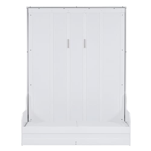 Ball & Cast Murphy Bed Wall Bed Queen Size with Cushion,Sofa Platform Bedfram Chest can be Folded,Wood Folding Hideaway w/Slat Support