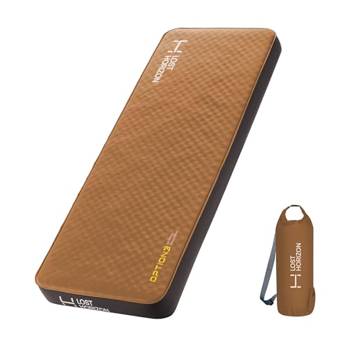 LOSTHORIZON Air & Foam Camping Mattress, Self-Inflating Sleeping Pad, 4.5" Thick, with Pump Sack, Full