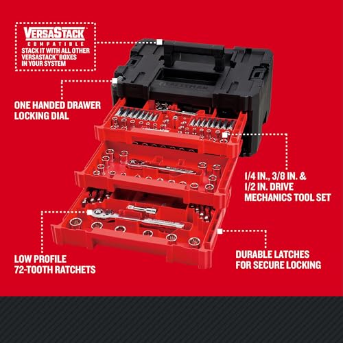 Craftsman 262-Piece Mechanic Tool Set, Master Socket Set with 3-Drawer VERSASTACK Tool Box, SAE/Metric Set (CMMT45309)