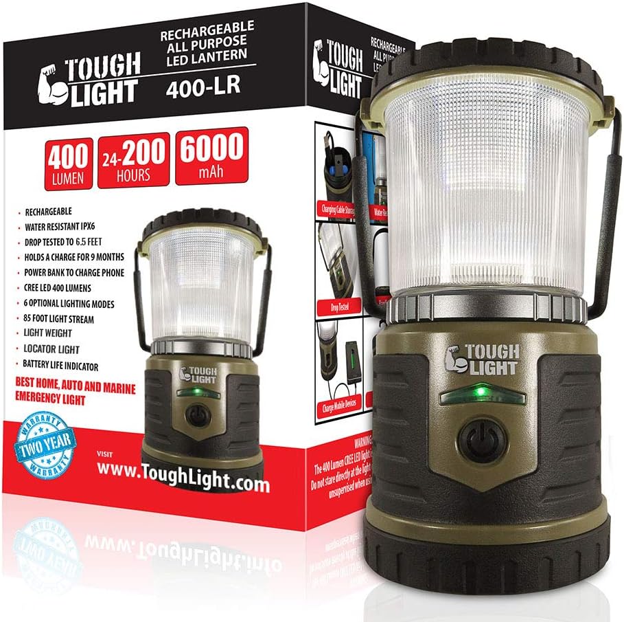 Tough Light LED Rechargeable Lantern - 200 Hours of Light from a Single Charge