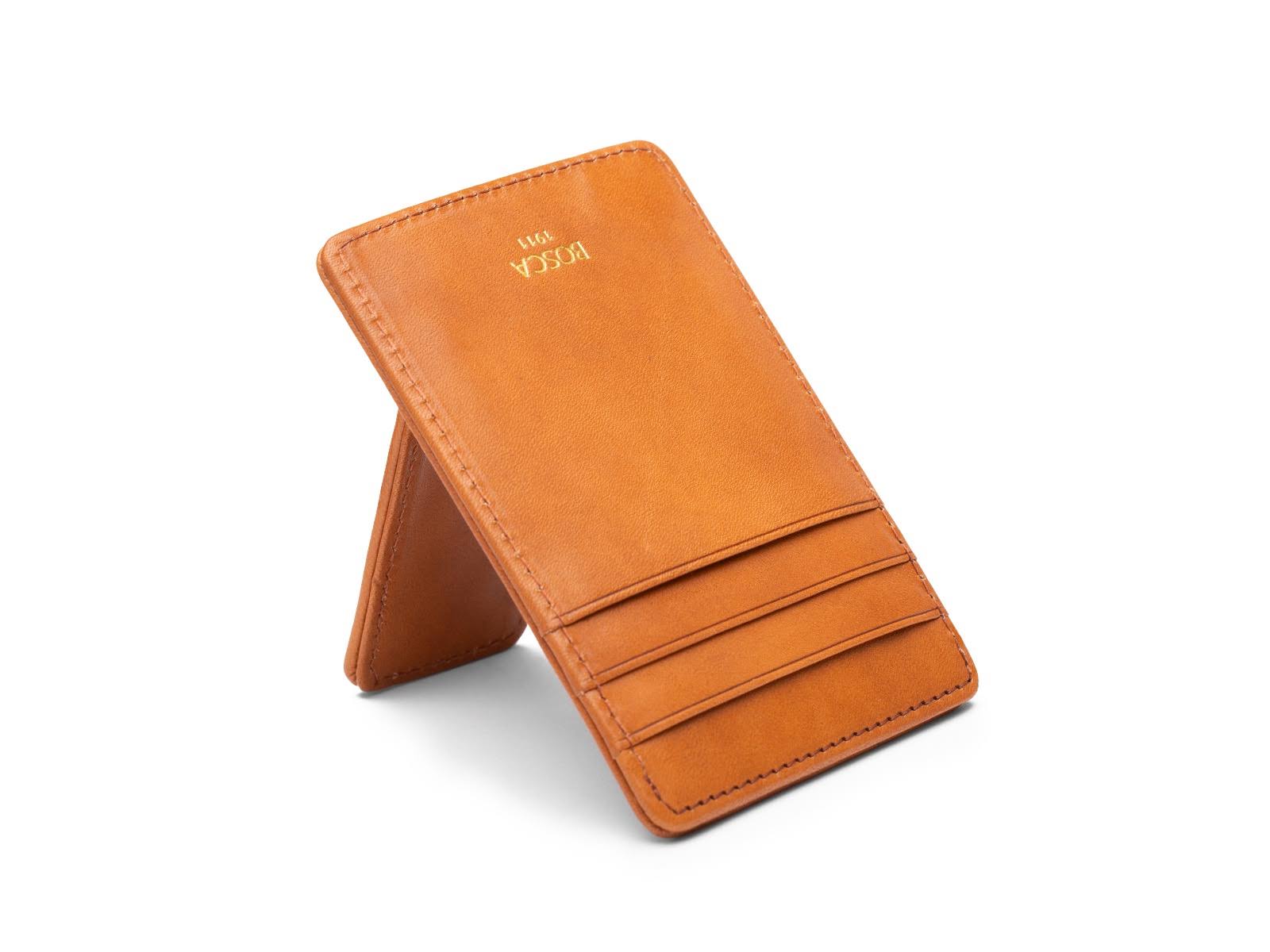 Bosca Deluxe Front Pocket Wallet - RFID Wallet Handbags Saddle
