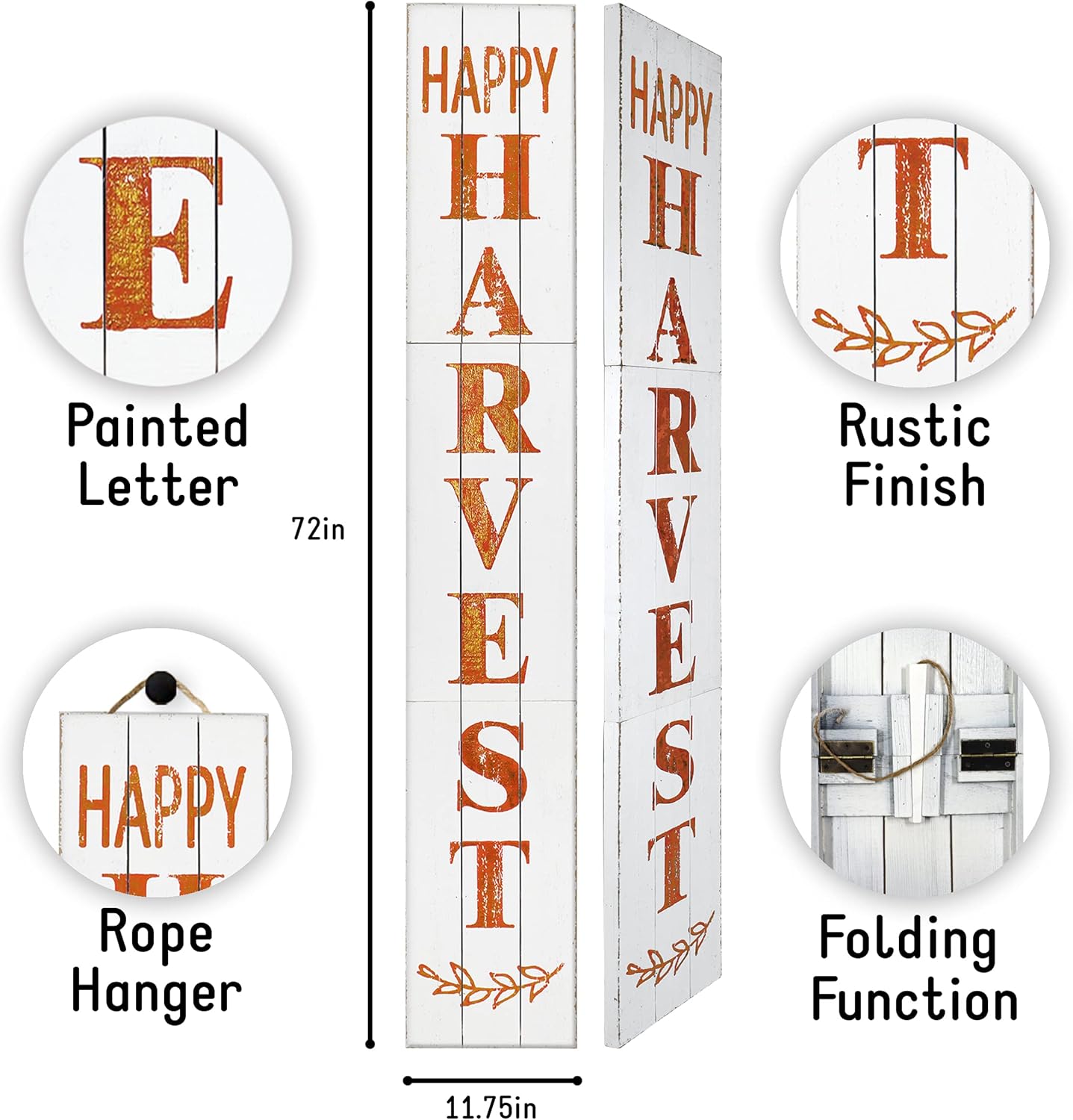 Outdoor Welcome Sign for Front Porch Decor, Interchangeable Seasonal Icons Vertical Welcome Sign, Modern Farmhouse Decor for The Home