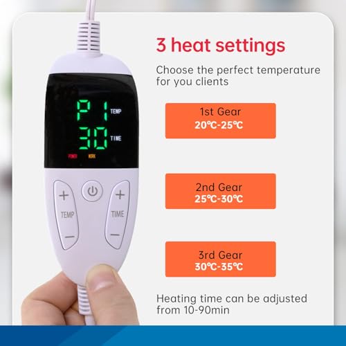 BestMassage Portable Massage Table 84” Length Height Adjustable Spa Bed with Carrying Oxford Bag,Heating Pad(Black)