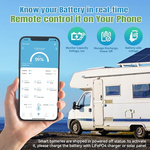 12V 100Ah LiFePO4 Battery, Rechargeabel Deep Cycle Lithium Batteries, 100A BMS with Low-Temp Protection, Perfect for RV, Solar, Boat, Marine