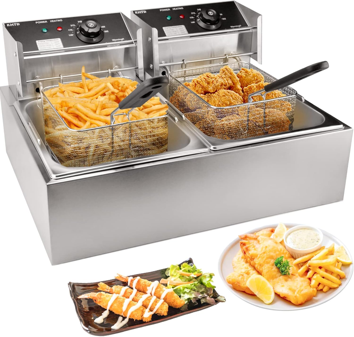 Commercial Deep Fryer with Basket, 3400W 12.7QT/12L