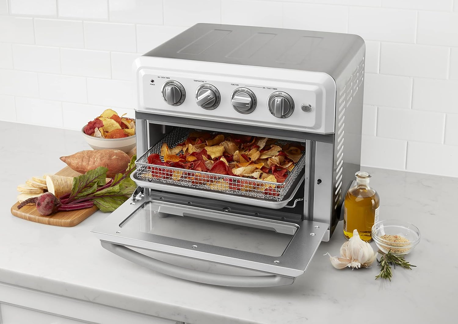 Cuisinart TOA-60W Convection AirFryer Toaster Oven, Premium 1800-Watt Motor with 7-in-1 Functions and Wide Temperature Range