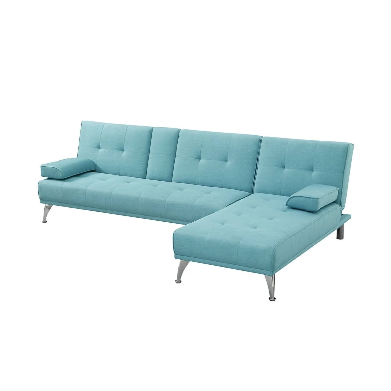 Serta Michigan Convertible Sofa in Sky Blue Fabric Upholstery
