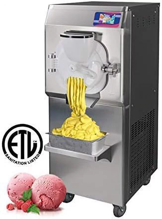 Kolice ETL Commercial Hard Ice Cream Machine, Italian Water Ice Machine,Batch Freezer-Cylinder:14L
