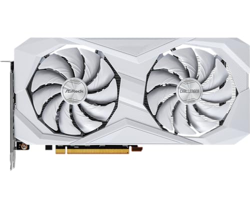 ASRock AMD Radeon RX 6600 Challenger White 8GB GDDR6 Graphics Card 0dB Silent Cooling 128-bit 7680 x 4320 DisplayPort HDMI 14 Gbps Dual Fan 7nm