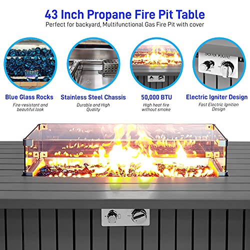 Outdoor Propane Fire Pit Table - CSA/ETL Certified Safe 50