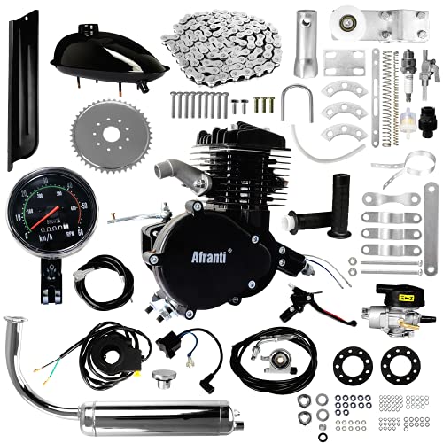 Bicycle Motor Kit 80cc, Motorized Bicycle Engine Kit 2 Stroke Petrol Gas Motor Engine Kit Fits Most 26" or 28" Bikes with V-Frame