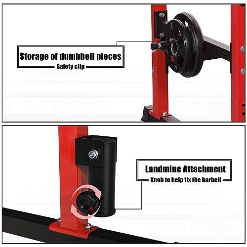 Bongkim Power Rack, Rack Cage for Weight Training, Adjustable Squat Stand Rack for Home Gym Equipment, Lifting Cage with 660lb Capacity