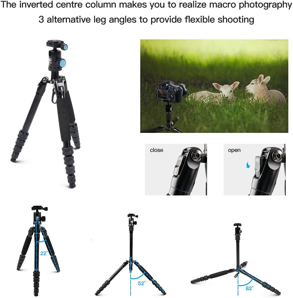 SIRUI Compact Traveler 5A DLSR Travel Tripod with 360° Panorama Ball Head (Aluminum 5A)