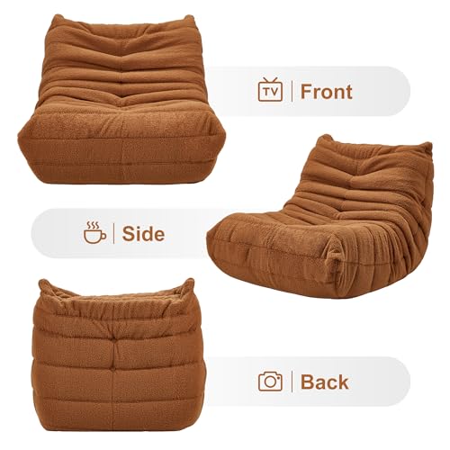 Bean Bag Chairs for Adults Giant Bean Bag Chair Memory Foam BeanBag Chair Big Bean Bag Sofa with Filler Faux Fur Fireside Beanbags Lazy Sofa for