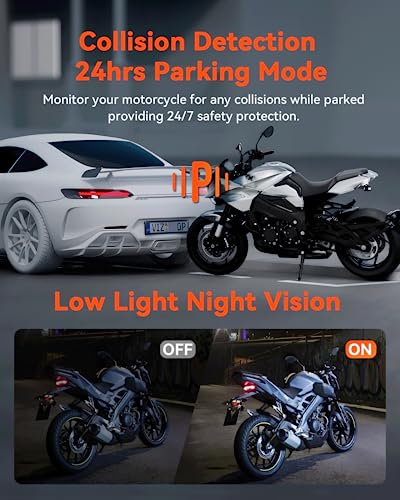 Vantrue F1 Motorcycle 4K Dash Cam Front and Rear, 4K + 1080P Motorcycle Camera, Full Body IP67 Waterproof, GPS Wi-Fi, 160° Wide Angle, Wired Remote