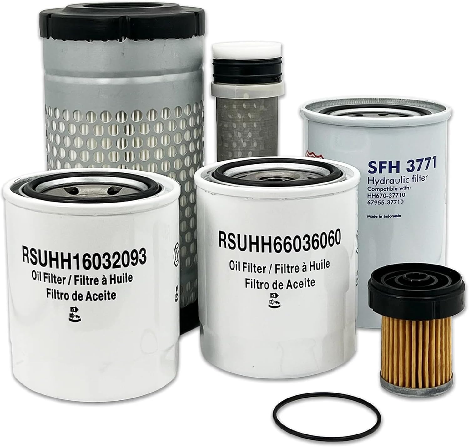 HERO Maintenance Filter Kit For Kubota B3300SUHSD Tractor Filters Compatible With OEM 6C06099414 3272158242 HH16032093 HH67037712 HH66036060