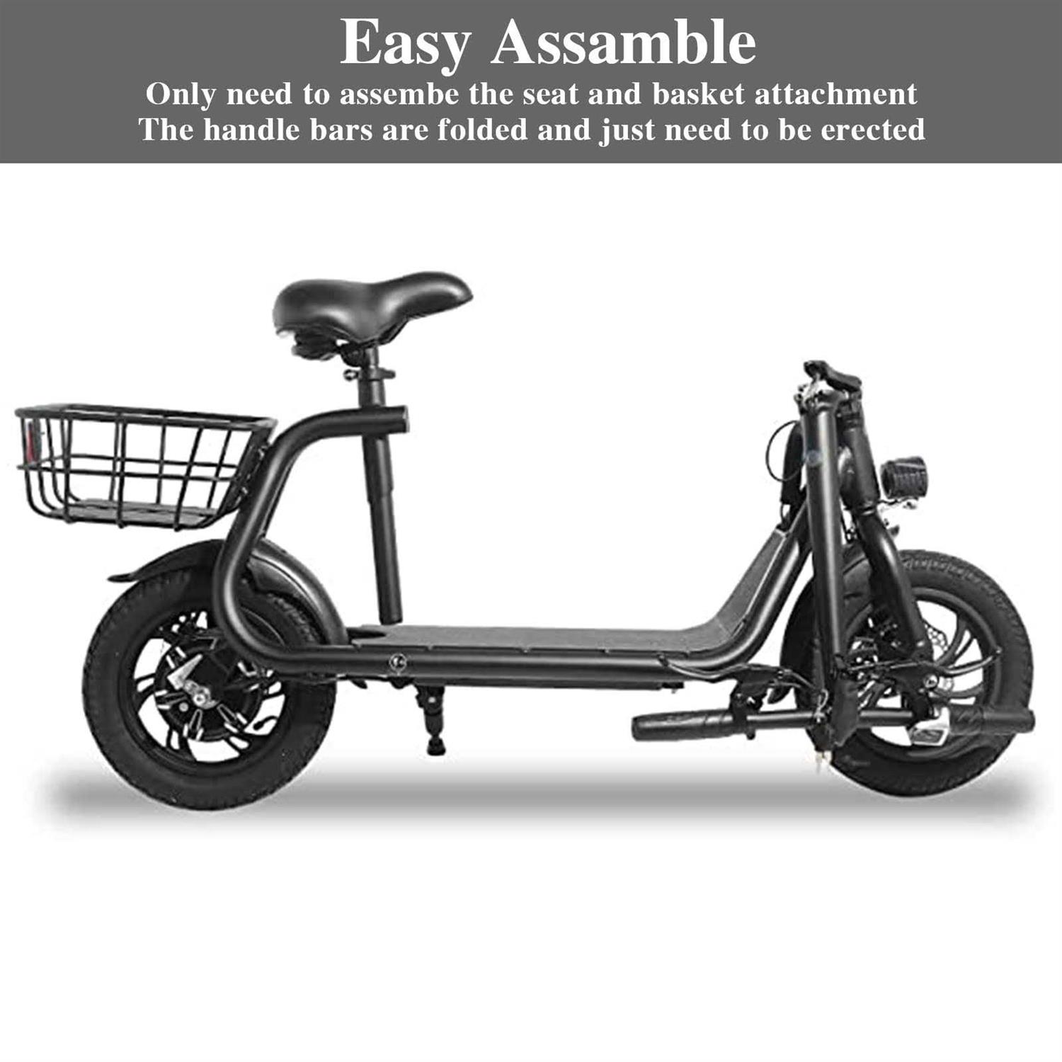 SEHOMY Electric Scooter Adults with Seat Portable Scooters for Adults 15.5mph Lightweight - Sports Supplies Online Store