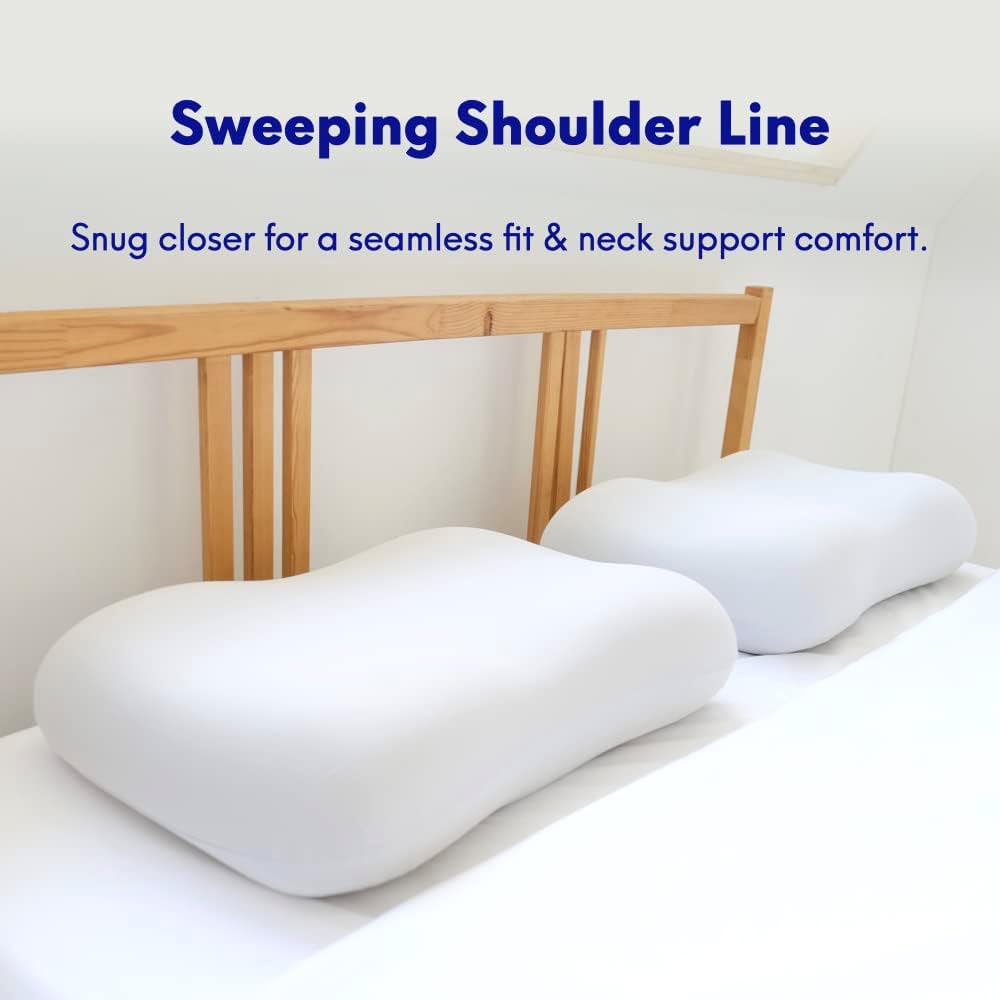 Cushion Lab Deep Sleep Pillow, Patented Ergonomic Contour Design for Side & Back Sleepers