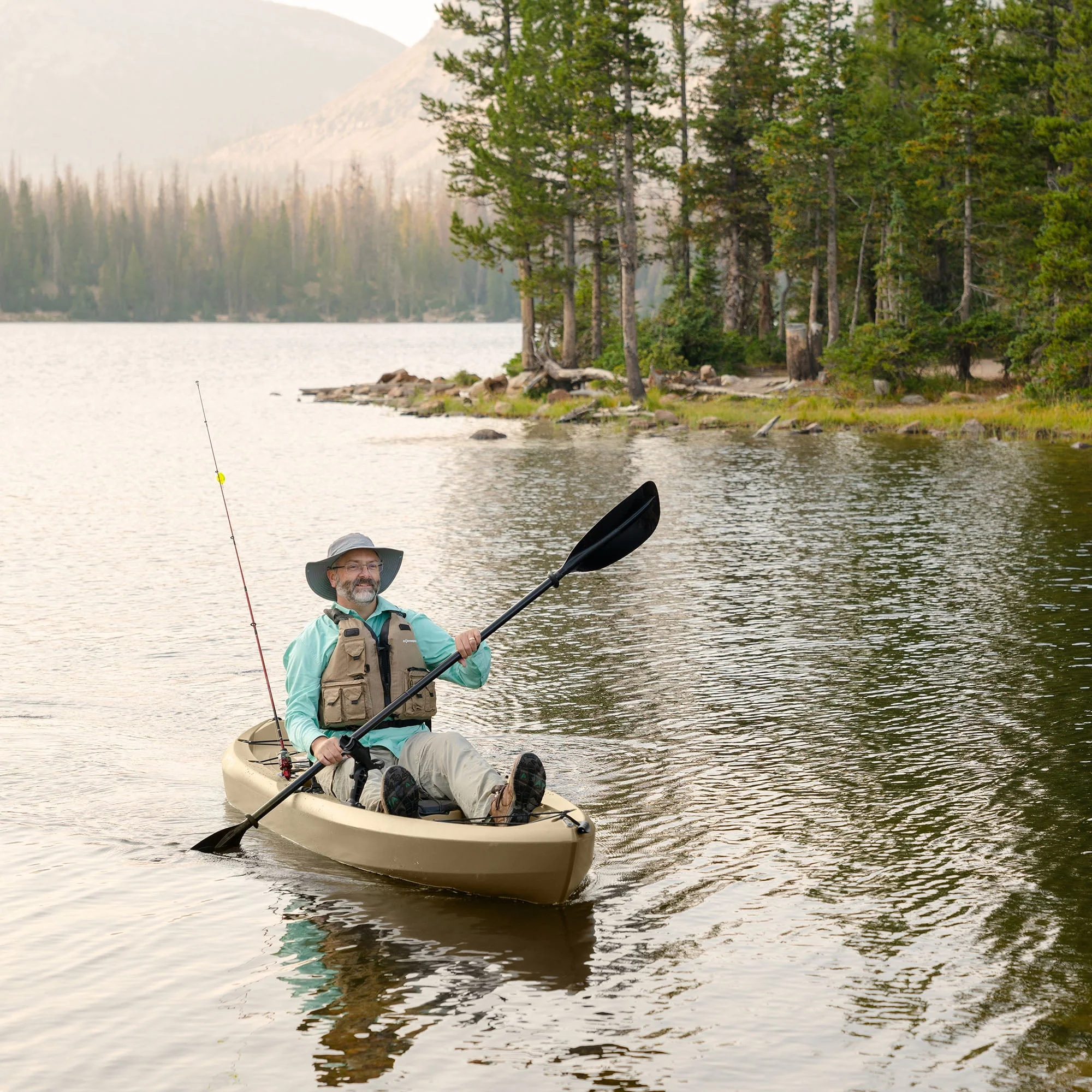 Lifetime Tamarack Angler 10 ft Sit-on-Top Fishing Kayak, Tan (90508)