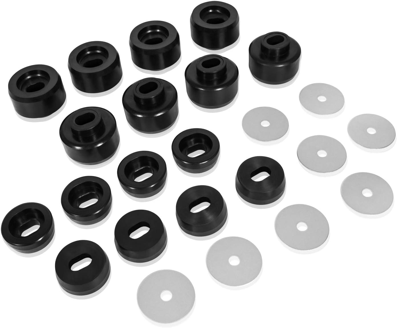 7-141 Body and Cab Mount Bushing Kit Black Polyurethane 24Pcs for 1999-2014 Silverado and Sierra 1500 2500 2WD/4WD Pack of 2