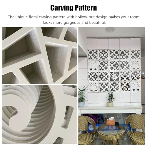 Privacy Partition Screen Hanging Room Dividers Panels from Ceiling, Carving Pattern Bedroom Office Bar Decor Panel for Spaces Separation