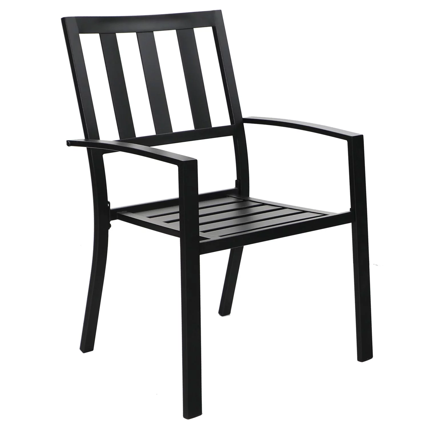 MF Studio 5-Pieces Patio Dining Set Outdoor Modern Furniture 37" Square Metal Table for 4 Persons, Black