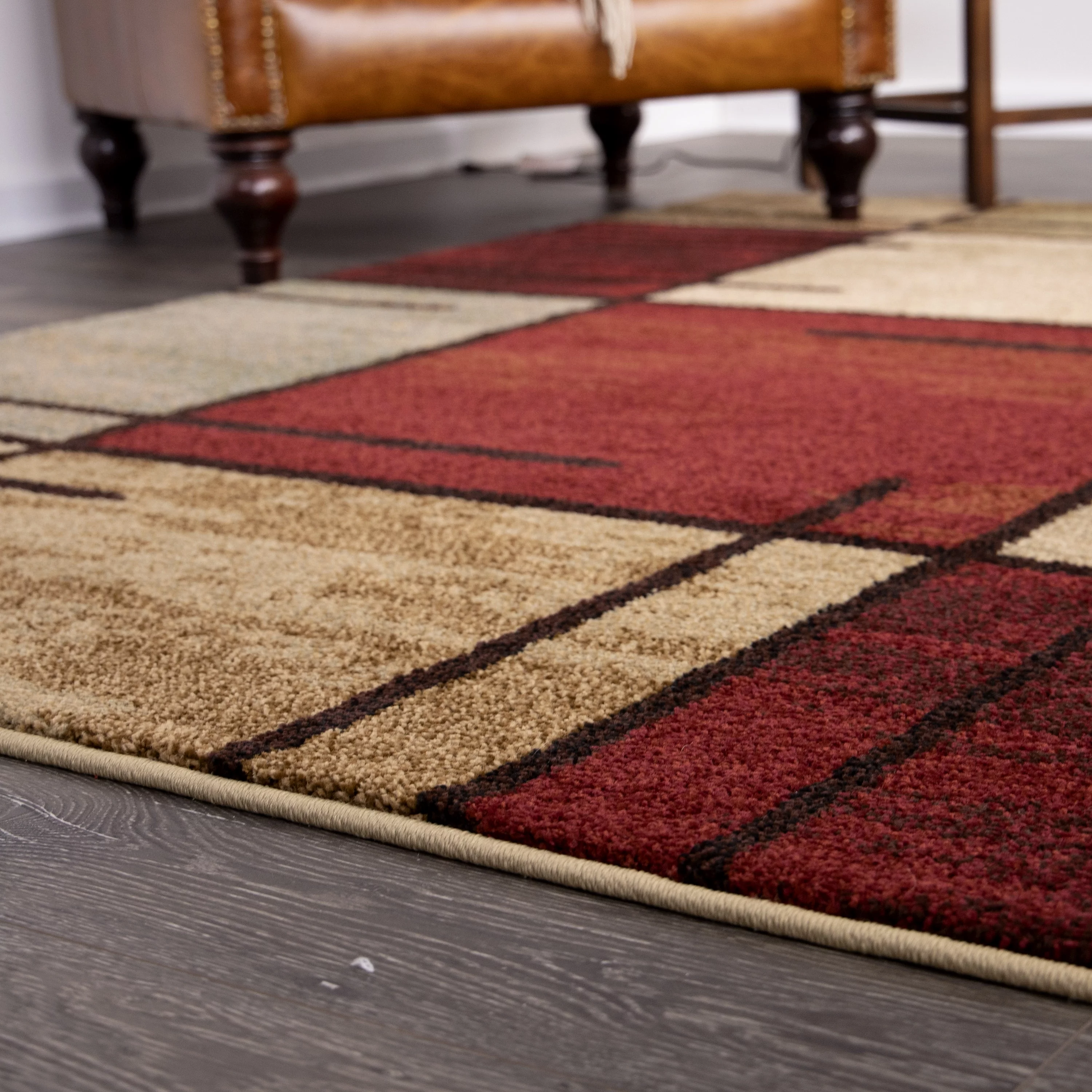 Better Homes & Gardens Spice Grid 7'10" X 10'10" Rouge Area Rug - Curated Treasures Market