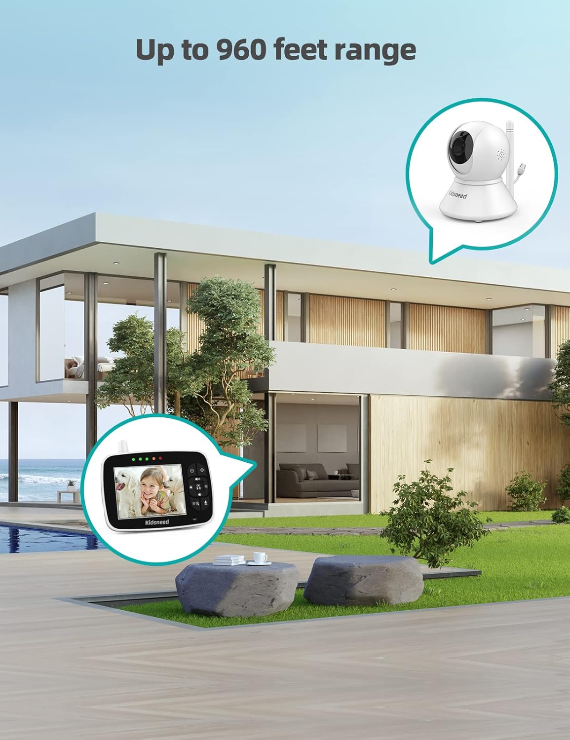 Baby Monitor with Camera and Audio - 3.5 Inch Video Baby Monitor with Remote Control Pan& Tilt &Zoom Camera, Two-Way Audio, Night Vision