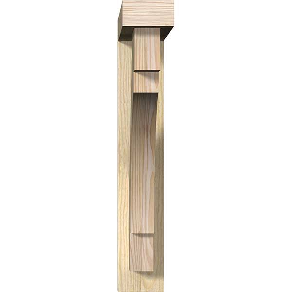 Ekena Millwork BKT0402X20X24MRC05RDF 4x22W x 20x22D x 24x22H Merced Block Rough Sawn Bracket w/ Offset Brace, Douglas Fir