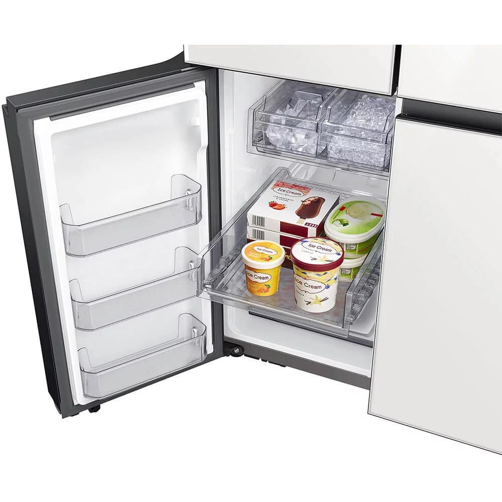 Samsung RF23A967535 23 Cu. Ft. White Glass Smart BESPOKE 4-Door Flex Refrigerator