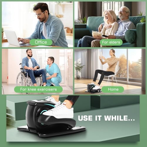 ANCHEER Under Desk Elliptical, Electric Ellipse Leg Exerciser While Sitting for Seniors Adults