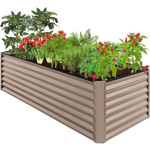 Best Choice Products 8x4x2ft Outdoor Metal Raised Garden Bed, Deep Root Planter Box for Vegetables, Flowers, Herbs