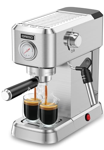 Espresso Machine, 20 Bar Espresso Maker with Milk Frother Steam Wand for Latte and Cappuccino