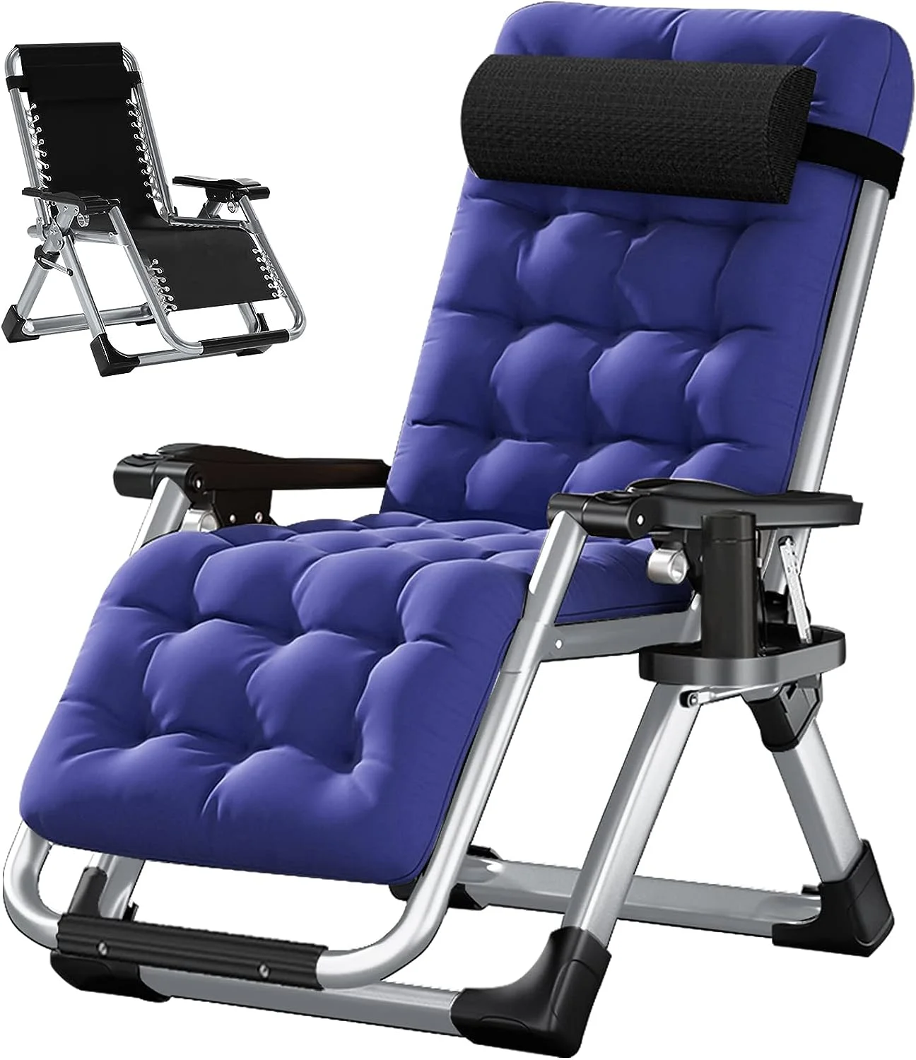 Slsy XL Zero Gravity Chair, Oversized XL Folding Reclining Lounge Chair with Removable Cushion & Tray for Indoor and Outdoor