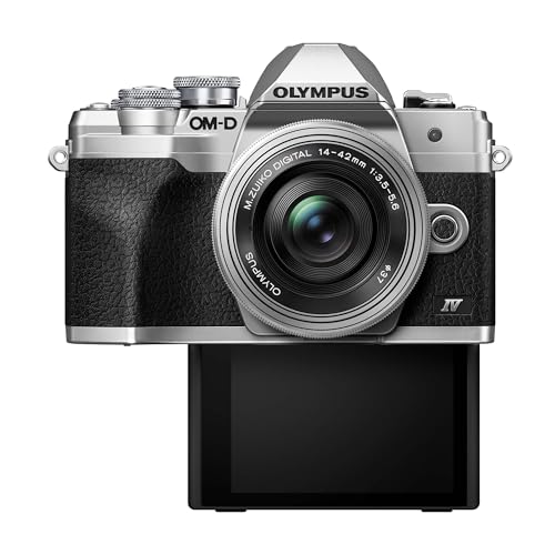 OM SYSTEM OLYMPUS E-M10 Mark IV Silver Micro Four Thirds System Camera M.Zuiko Digital ED 14-42mm F3.5-5.6 EZ kit 20MP Sensor 5-Axis Image