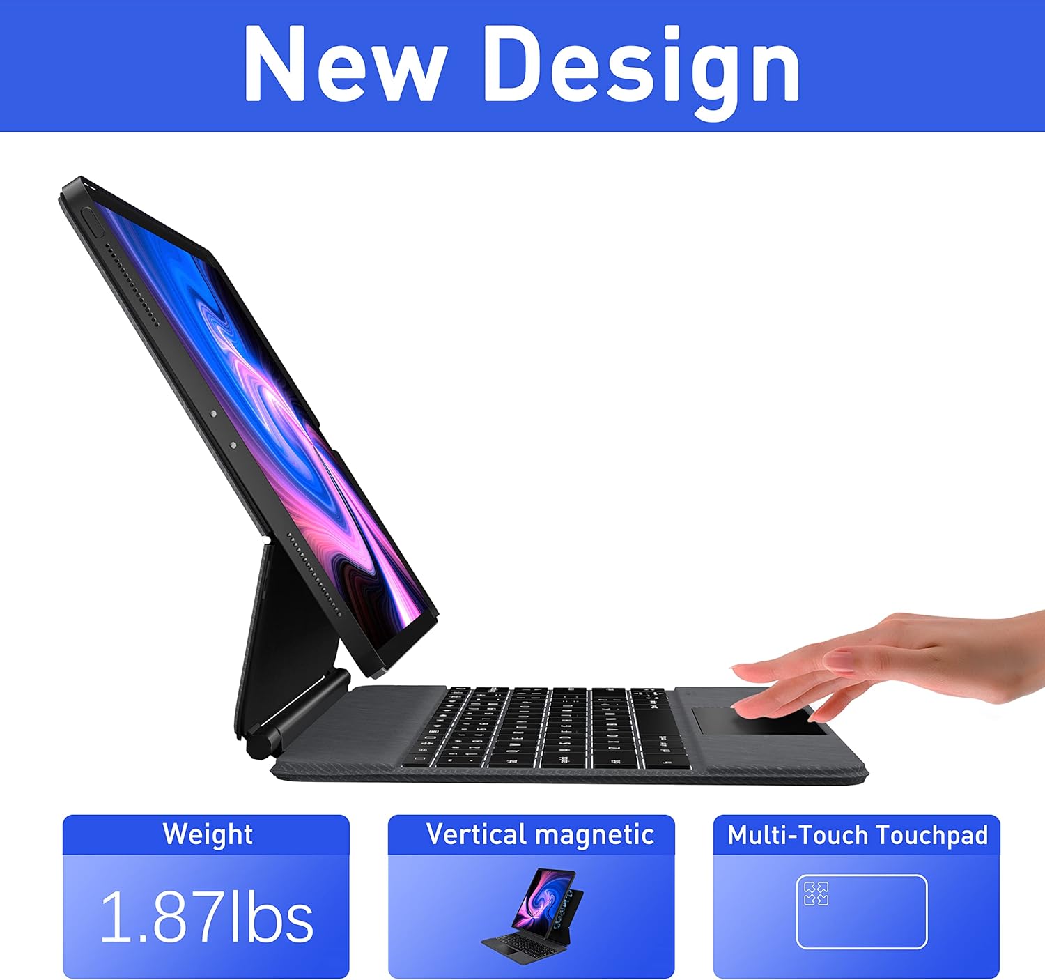 doqo Magnetic Keyboard Case for iPad Air 5th Generation(2022)/iPad Air 4th Generation(2020), iPad Pro 11 2018/2020/2021