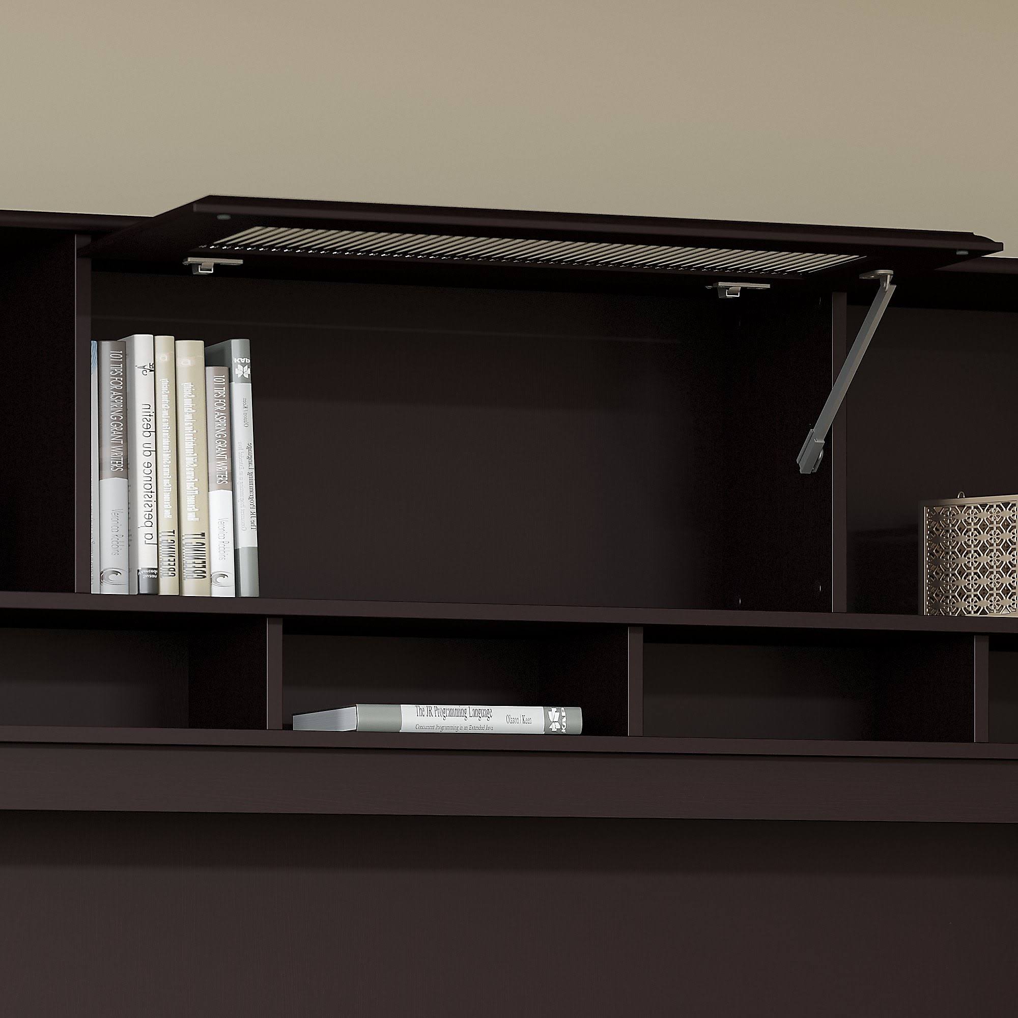 Bush Furniture Cabot 72W L Shaped Computer Desk with Hutch and Drawers, Espresso Oak (CAB053EPO)