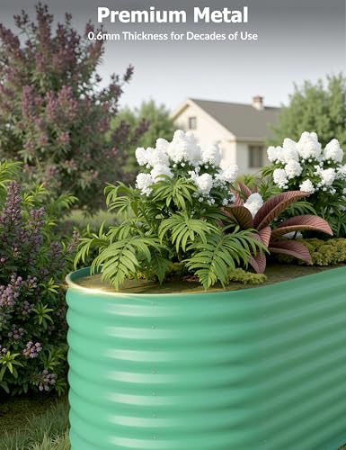 10x4x1.5ft Raised Garden Bed,Galvanized Raised Planter Boxes Outdoor with Easy Assembly, Large Garden Bed for Vegetables, Fruits, Flower
