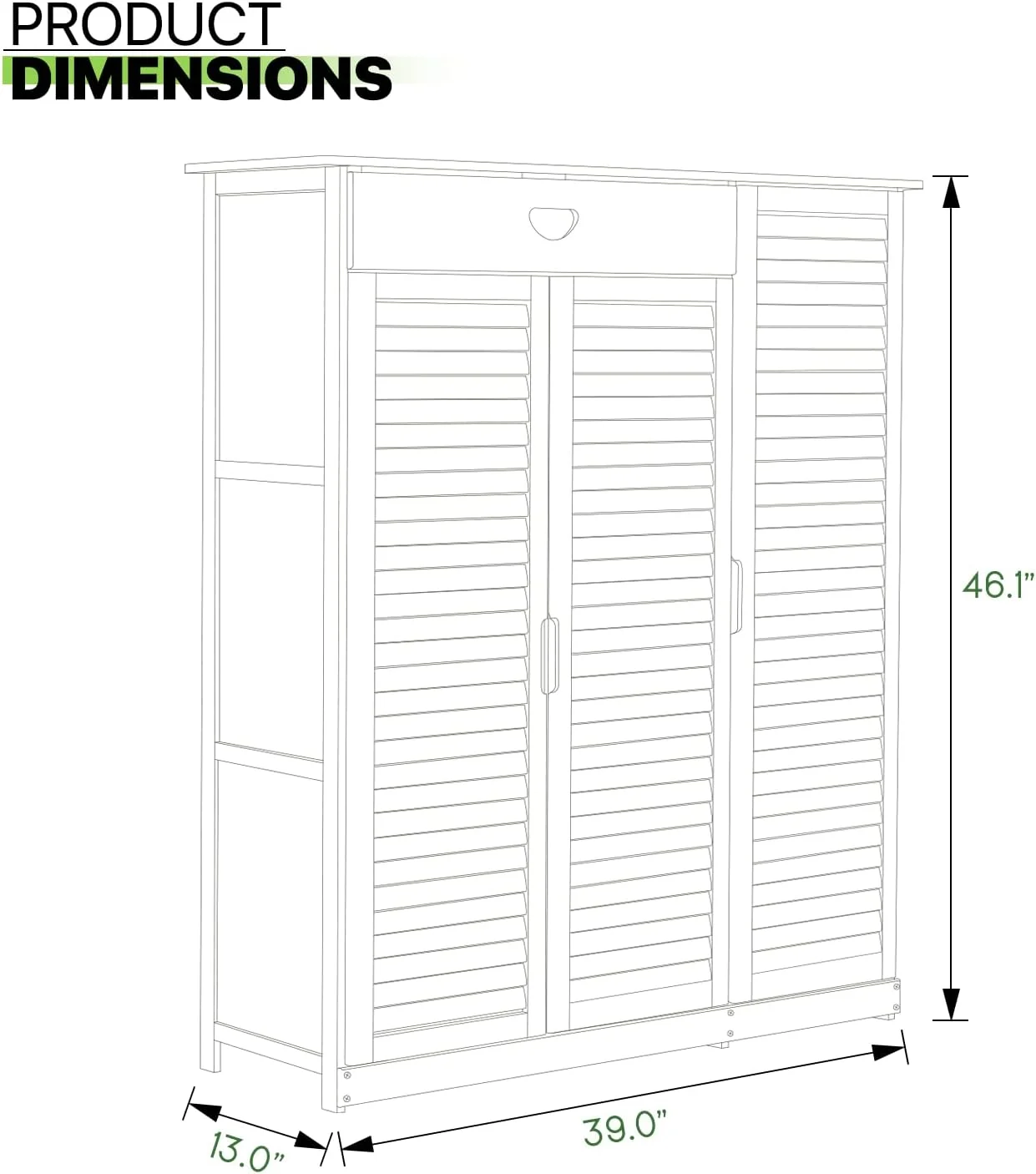 Bamboo Multi-Tier Shoe Storage Cabinet With Drawer & Shutter Door For Narrow Closet, Hallway, Living Room