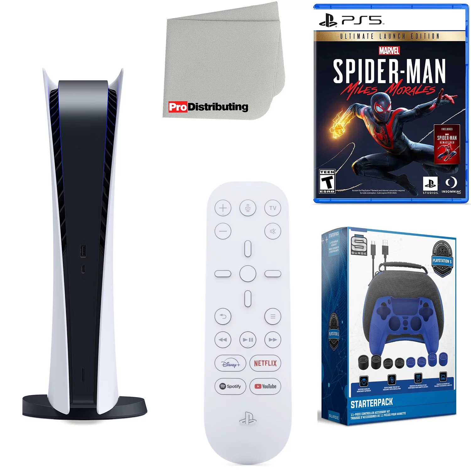 Sony Playstation 5 Digital Version (Sony PS5 Digital) with Media Remote, Marvel's Spider-Man: Miles Morales Ultimate Launch Edition