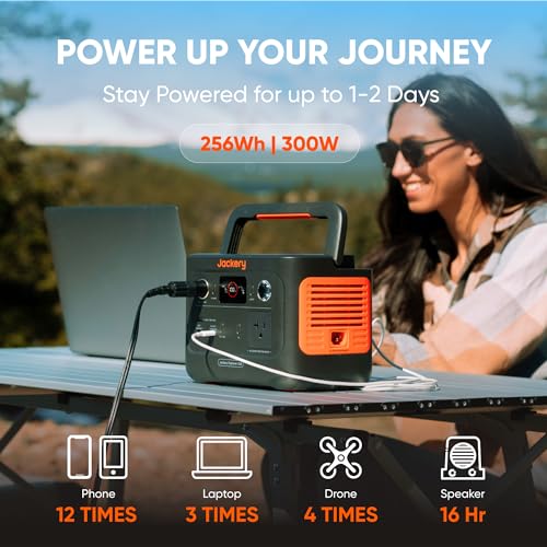 Jackery Solar Generator 240 v2 and 40W Mini Solar Panel, 256Wh LiFePO4 Battery, 300W AC & 100W USB-C Output, Ultra Fast Solar Charging for Outdoors
