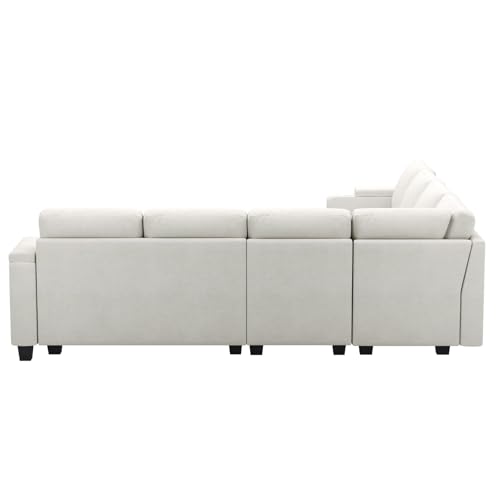 Belffin Modular Sectional Sofa Couch with Storage U Shape Convertible Corner Couches for Living Room Dark Grey Couch