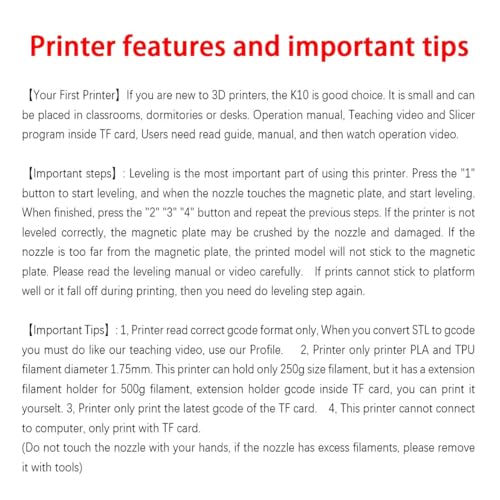 Mini 3D Printer for Beginners with 4 Colors PLA Filament, Portable FDM DIY 3D Printing Machine with TF Card Reader, Easy Setup, 0.4mm Nozzle