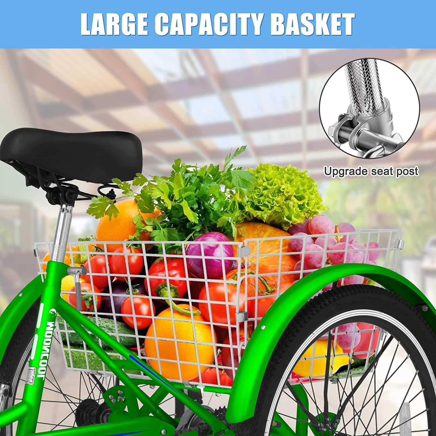 ABORON Adult Tricycles 3 Wheel Bikes 7 Speed Adult Trikes - Sports Supplies Online Store