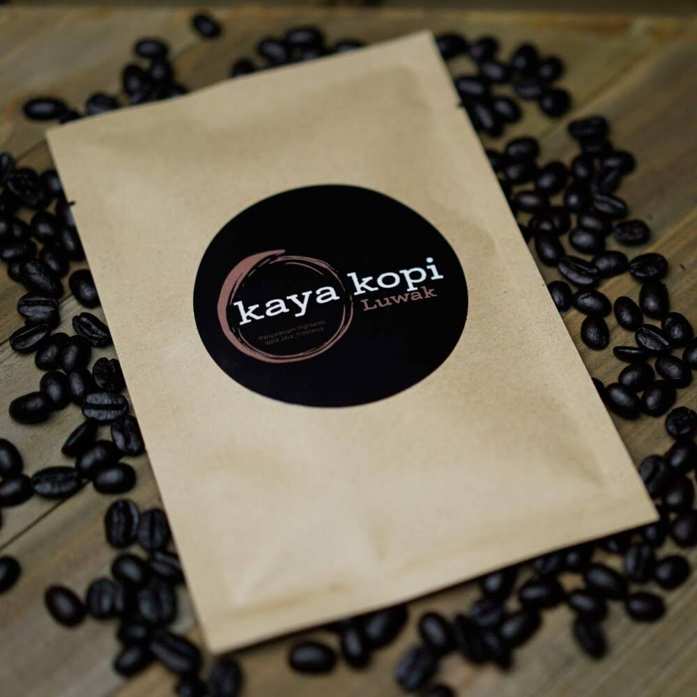 Premium Kaya Kopi Luwak from Indonesia Wild Palm Civets Arabica Coffee Beans, Dark Roast, 200 Grams