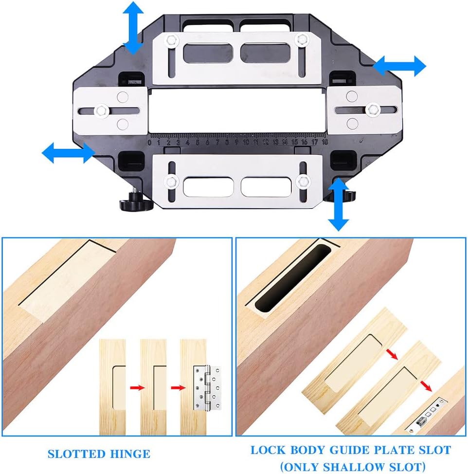AUTORIFIC Door Hinge Template Jig, Door Lock Cabinet Router Door Jamb Hinge Installation Kit (B99HT4)