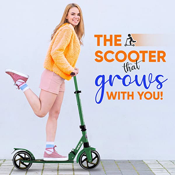 Hurtle Scooter &ndash; Scooter for Teenager &ndash; Kick Scooter &ndash; 2 Wheel Scooter with Adjustable T-Bar Handlebar &ndash